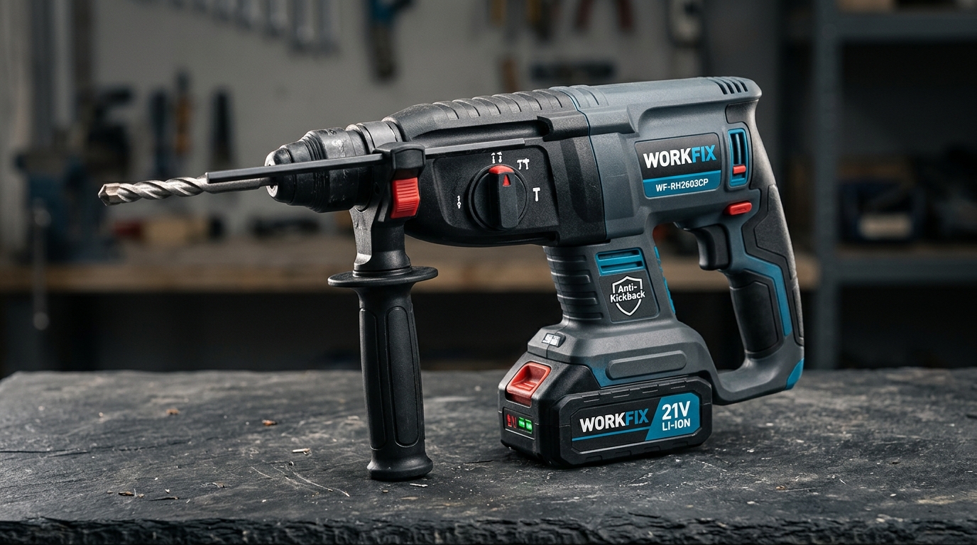Máy khoan đục bê tông dùng pin 21V Workfix WF-RH2603CP đầu SDS Plus